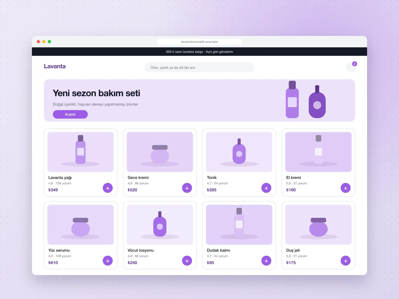 Lavanta Kozmetik E-ticaret Altyapısı kapak görseli